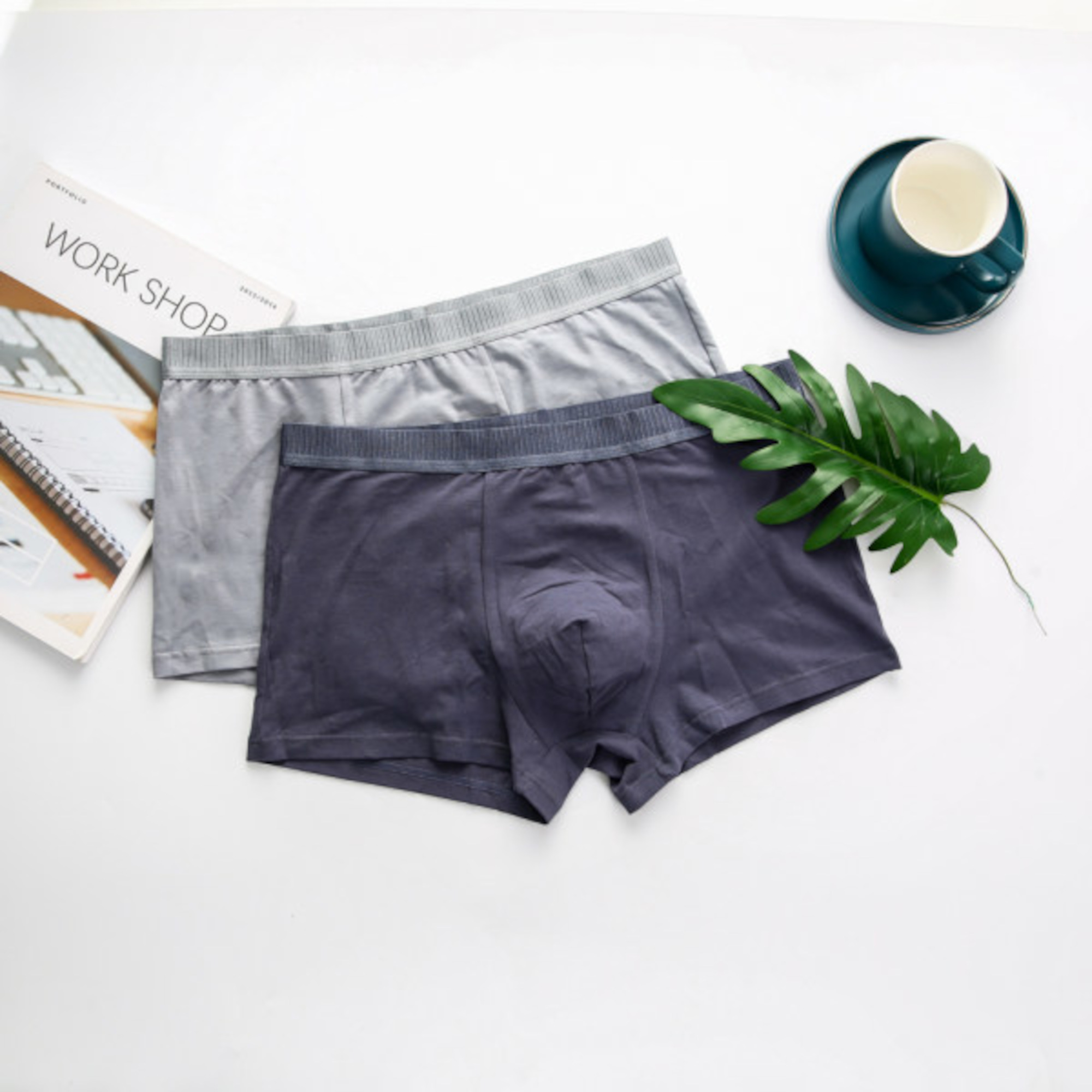 Men's Underwear Solid-Colour Men's Boxer Brief With Vertical Stripes ...
